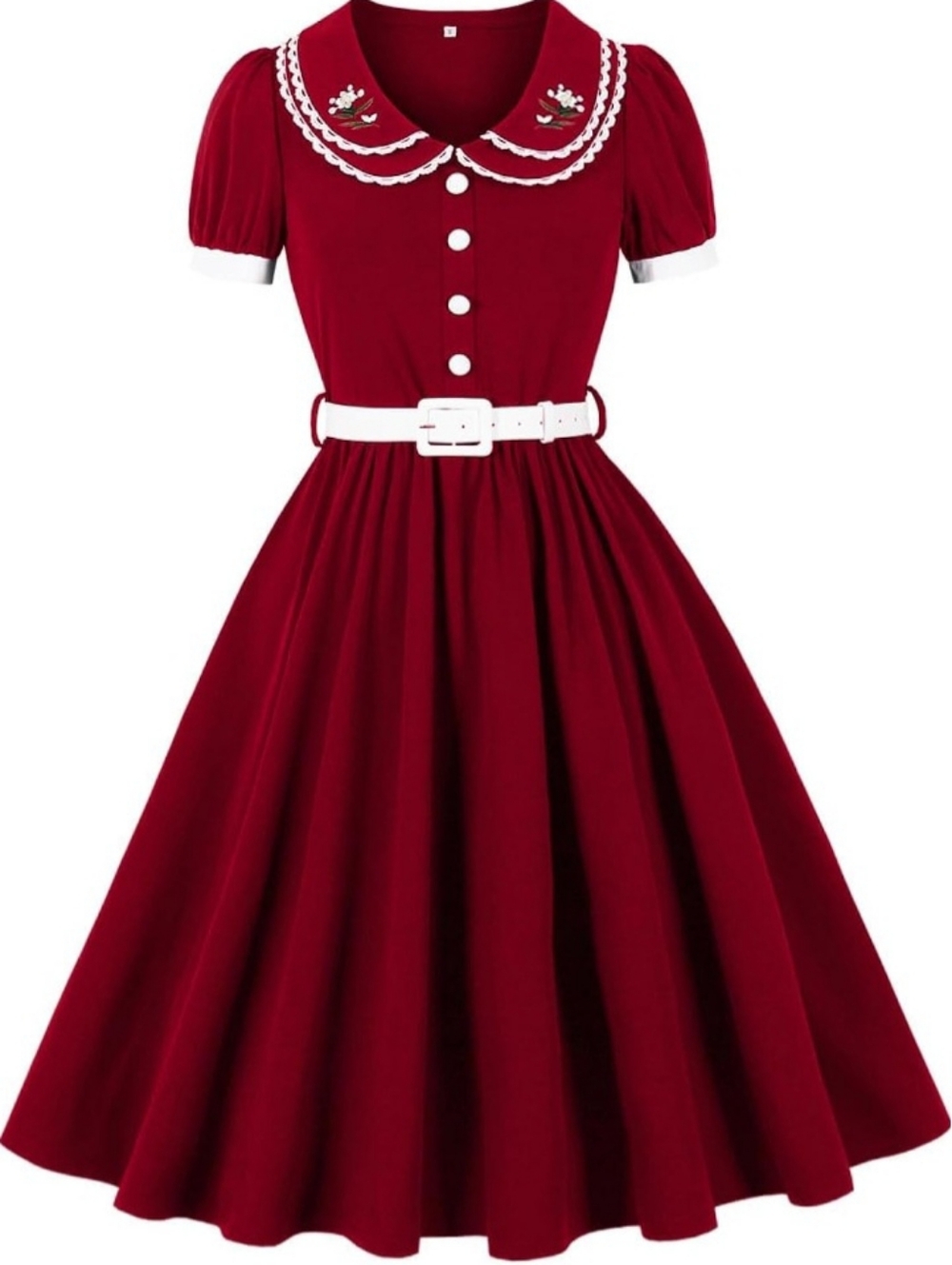 NWOT Wellwits Red Vintage Dress - Large